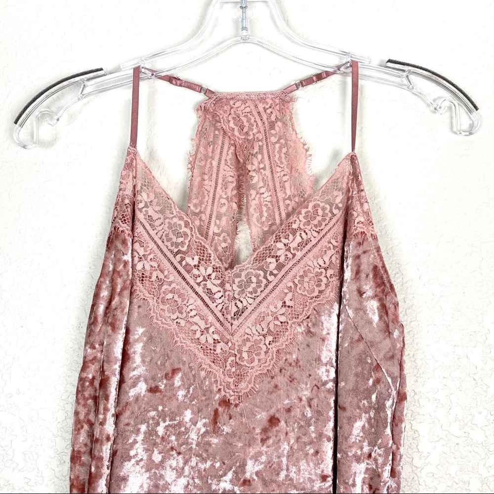 EASEL Rose Velvet Lace Racerback Camisole Top NWT - Picture 4 of 7